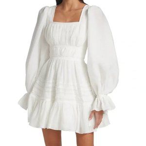 Aje Impression Ruffled Balloon-Sleeve Dress